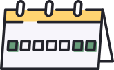 A small calendar icon with marked delivery days.