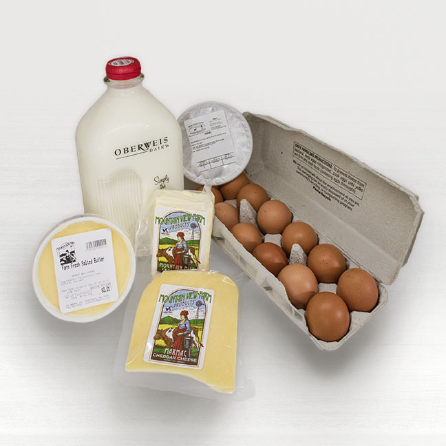 A collection of dairy products offered by Seasonal Roots